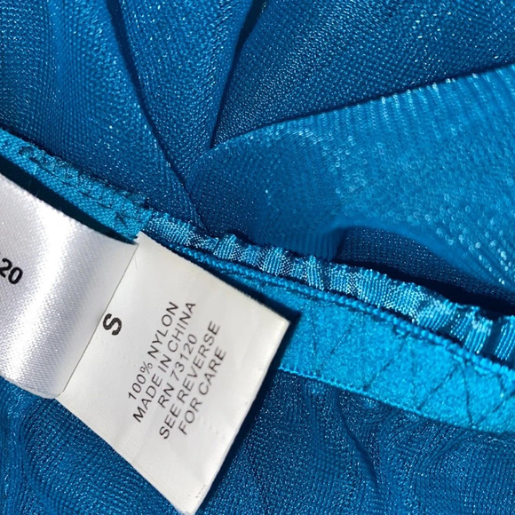 Fredericks of Hollywood turquoise lacey lingerie slip size small - Picture 4 of 4